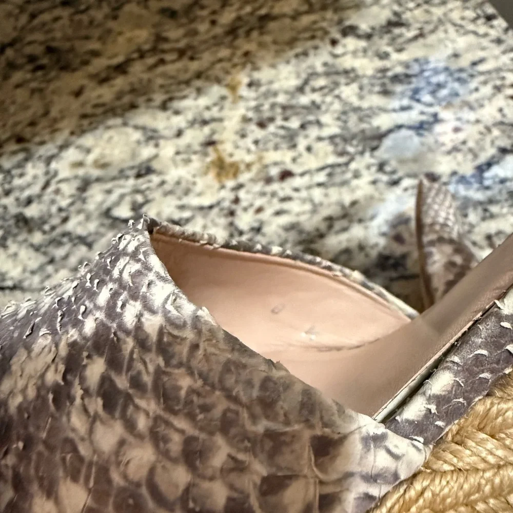 Stuart Weitzman Snake Skin Espadrilles 8M